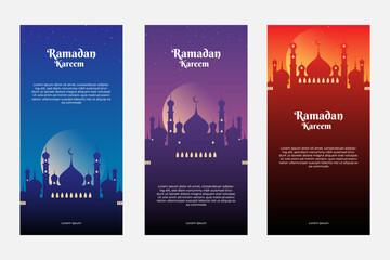 Ramadan banner template. banner design with beautiful mosque