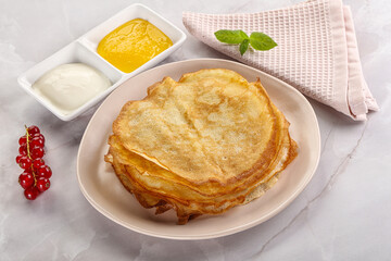 Sweet homemade thick baked pancakes