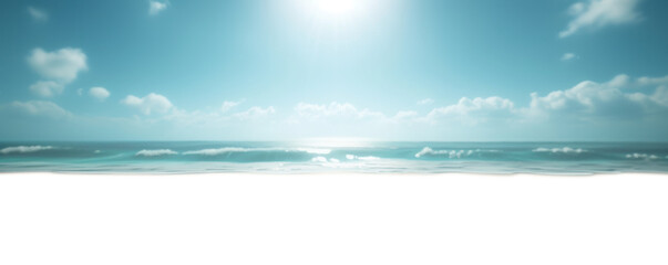 beautiful Beach sand and blue sky, isolated on white and transparent background - obrazy, fototapety, plakaty