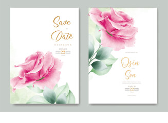 beautiful floral rose wedding card design