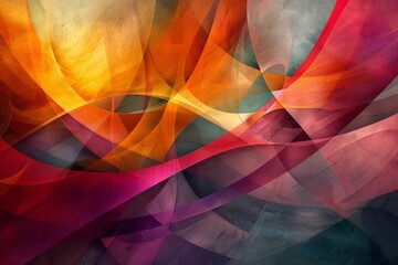 abstract digital art, a complex fusion of shapes and colors