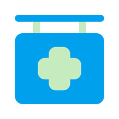 hospital sign duo tone