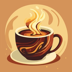 Coffee cup vector illustration Cup of hot drink with steam