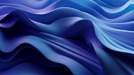 Fototapeta premium 3D abstract background of navy blue gradient wavy lines in luxury texture style