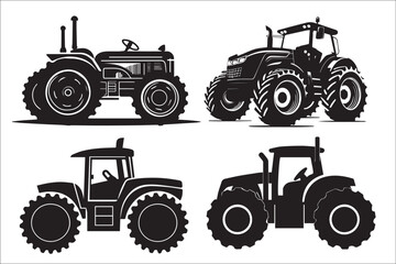 Black Tractor Silhouette: Nostalgic Farming Charm
Rural Agriculture Icons: Classic Tractor Silhouettes
Harvest Time Essentials: Farm Tractor Vector Set
Country Life Collection: Rustic Tractor