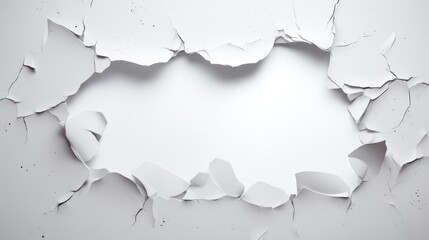 White torn paper on a gray background.