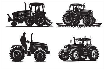 Black Tractor Silhouette: Nostalgic Farming Charm
Rural Agriculture Icons: Classic Tractor Silhouettes
Harvest Time Essentials: Farm Tractor Vector Set
Country Life Collection: Rustic Tractor - obrazy, fototapety, plakaty