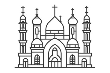 An icon of a church outline vector