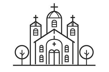 Fototapeta premium An icon of a church outline vector