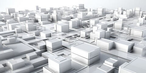 Abstract 3D Render of a Futuristic Cityscape