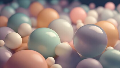 Dreamy Dimensions: Pastel-Colored Spheres in a 3D Abstract Design"