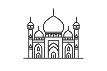 An icon of a mosque outline vector