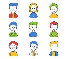 いろいろな職業の男性　イラストセット　ビビット