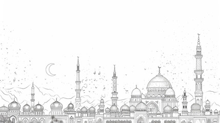 combination of shining hanging gold lanterns. Outline golden decor in Eastern style. Islamic background. Ramadan Kareem greeting card, advertising, discount, poster.