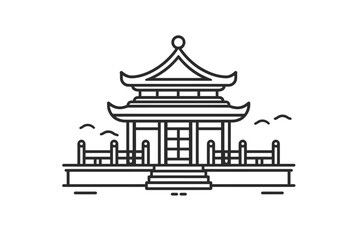 An icon of a temple outline vector