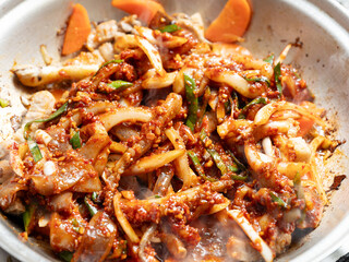  Stir fried spicy vegetable octopus  
