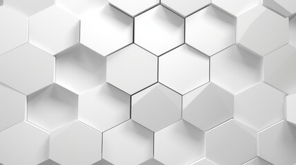 Abstract 3D white background with hexagons, embossed hexagon design.