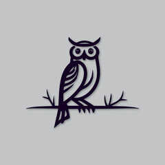 owl bird modern logo design