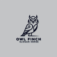 owl bird modern logo design