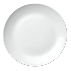 white ceramics plate isolated on a transparent background. Top view