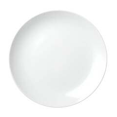 white ceramics plate isolated on a transparent background. Top view