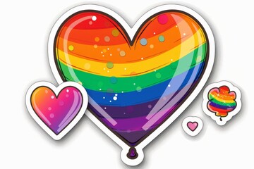 LGBTQ Sticker refined design. Rainbow lgbt community sticker motive dazzling sticker diversity Flag illustration. Colored lgbt parade demonstration plentiful. Gender speech and rights consortium