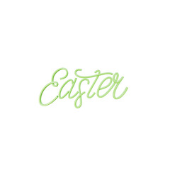 Easter 3d green plastic lettering inscription. 3d render