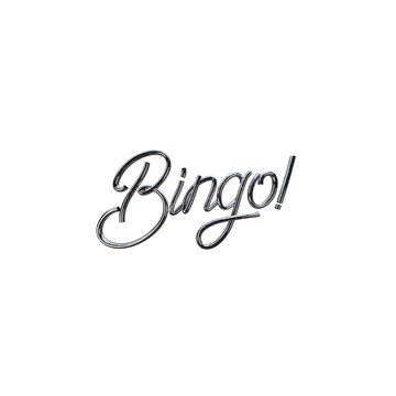 Bingo 3d chrome silver lettering text. 3d render