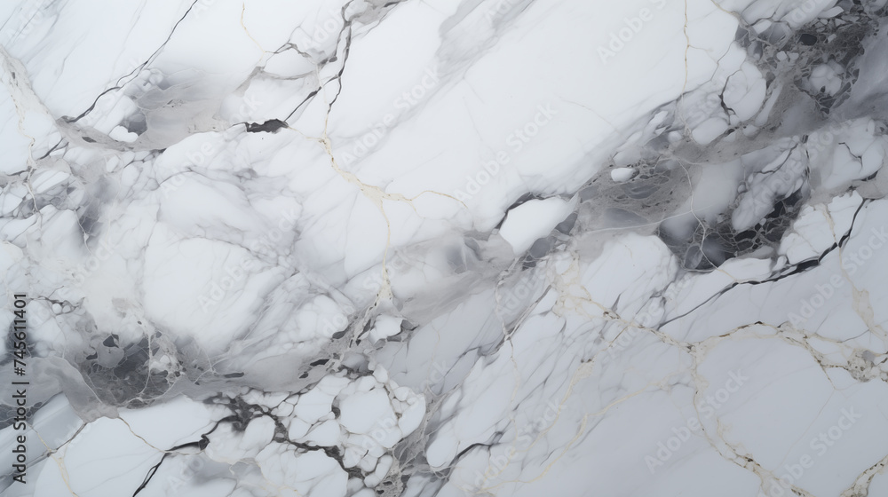 Poster White marble texture in natural pattern with high resolution for background