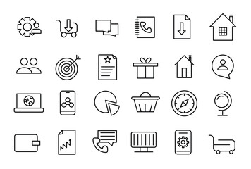 Digital marketing line icons set. Marketing outline icons collection for web and mobile app.