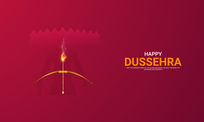Happy Dussehra festival. Creative social media ads, 3D illustration.