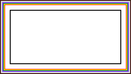 LGBTQ Pride Flag Frame. Square Frame Border with LGBTQ+ Pride Rainbow Flag Pattern 