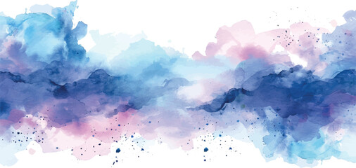 watercolor abstract isolated background azure and navy colors