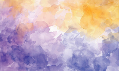 watercolor abstract isolated background pastel yellow, lavender, and hyacinth colors