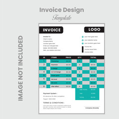 Creative, modern, unique, clean, and professional corporate company business  invoice template design with color and concept variation Design.