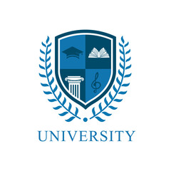 University college school badge logo design vector