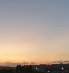 sunset over the city