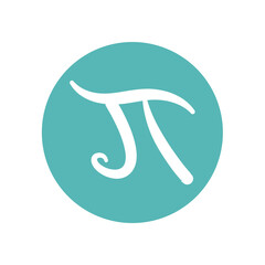Flat math Pi icon - obrazy, fototapety, plakaty