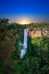 Beautiful flowing River in Fitzroy water Falls in Bowral NSW Australia beautiful colourful cloudy skies lovely waterfalls