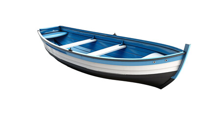 Small wooden boat isolated on transparent background