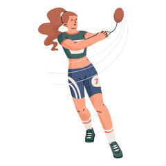 Sports hammer throwing. A girl athlete participates in world competitions at the stadium. Summer sports. Vector illustration isolated on transparent background.