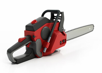 Fototapeta premium Vintage chainsaw isolated on white background. 3D illustration