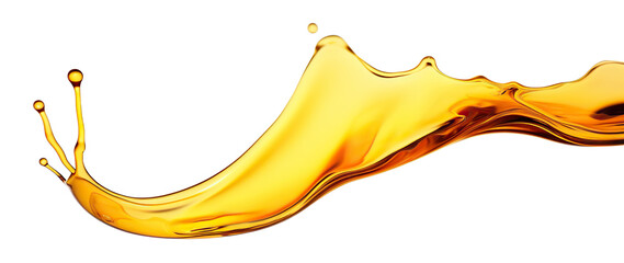 Golden oil splash cut out
