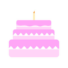 Tiered Cake With Candle