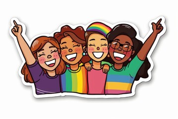 LGBTQ Sticker love interaction design. Rainbow shine sticker motive opulent sticker diversity Flag illustration. Colored lgbt parade demonstration misgendering. Gender speech and rights taupe gray