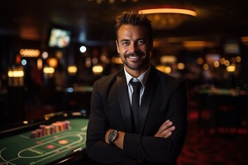 A manager in a casino. - obrazy, fototapety, plakaty