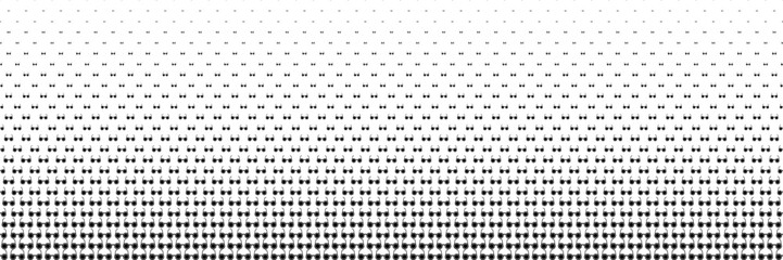 horizontal black halftone of black circle sunglasses icon design for pattern and background.