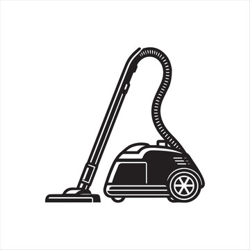 recommend clip art: Silhouette of a vacuum cleaner isolated on white background
