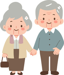 Fototapeta premium Illustration of an elderly couple created by artificial intelligence.
