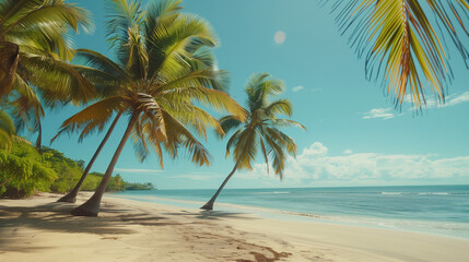 Calm tropical beach with sunny skies
